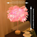 Miniatyrbild 3 av 4: Gör-det-själv-fjäderbordslampa Trädfjäderlampskärm LED-bröllopsdekorationslampa (C)