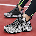 Miniatyrbild 4 av 4: Pojkar Flickor Basketskor Barn Sneakers Andas Sportskor 2202 BlackWhite 30