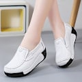 Miniatyrbild 4 av 5: Damskor för casual Loaferskor Mammaskor 3A5588 White 42