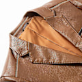 Miniatyrbild 3 av 5: Herr Naggad lapel Button Down Business Lammskinnsläderjacka Blazer med fickor M