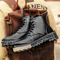Miniatyrbild 4 av 5: Herr Martin Boot Kvinnor Korta Kängor Med Snörning Chunky Låg Klack Mid-Calf Boots 2K8801 40