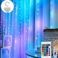 Miniatyrbild 1 av 2: 16 färger Rgb Symphony Gardin Ljussträng Fjärrkontroll USB Färgskiftande Dekorativ Ljus-3 storlek