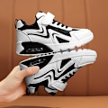 Miniatyrbild 5 av 5: Pojkar Flickor Sneakers Andas löparskor Mode Sportskor 3Ab817 BlackWhite 34