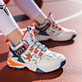 Miniatyrbild 3 av 5: Basketskor för pojkar Mode Halkfria sneakers Sportskor som andas 3B2330 WhiteOrange 32