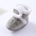 Miniatyrbild 1 av 4: Vintervarma nyfödda toddler 1 år baby Flickor Pojkar Skor Mjuk sula Pälssnöskor 0-18M Gray 7-12 Months
