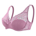Miniatyrbild 1 av 5: Dam BH Mode Sexig Spets BH Push Up Plus Size Bralette Tunn Cup Bygel BH Bygel Underkläder Underkläder Topp C D Cup, lila 100C D