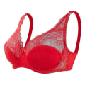 Miniatyrbild 1 av 5: Dam BH Mode Sexig Spets BH Push Up Plus Size Bralette Tunn Cup Bygel BH Bygel Underkläder Underkläder Topp C D Cup,röd
