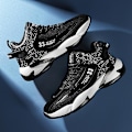 Miniatyrbild 4 av 5: Basketskor för män Mode Halkfria sneakers Andas Pojkar Flickor Sportskor 266 Black 40