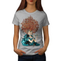 Miniatyrbild 1 av 3: Lockigt hår Girl Fashion Women Greyt-shirt L