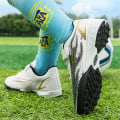 Miniatyrbild 3 av 5: Fotbollsskor för barn Halkfria fotbollsskor Klossar Gräs Fotbollssneakers Yjg2232 White 37
