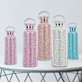 Miniatyrbild 3 av 5: 350ml/500ml/750ml isolerad flaska strass inlagd thermal rostfritt stål Barnisolerad vattenkopp för resor Leopard Pink 750ML
