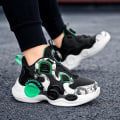 Miniatyrbild 5 av 5: Basketskor för barn Mode Pojkar Flickor Sneakers Sportskor som andas 2Lb2202P BlackGreen 39