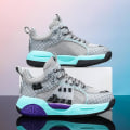 Miniatyrbild 5 av 5: Barnbasketskor Sportlöparskor Andas Sneakers s668 Gray 35