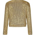 Miniatyrbild 3 av 5: Kvinnor Paljettkavaj Öppen Front Jacka Party Christmas Puff Sleeve Sparkly Coats Gold M