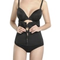 Miniatyrbild 4 av 5: Kvinnor Dragkedja Waist trainer Kroppsformare Korsett Latex Midja Cincher Underbyst Kroppsformkläder Kvinnor Slimming Slida Maggördel, lila L