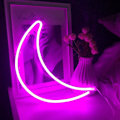 Miniatyrbild 1 av 4: Varm vit måne neonskylt konst väggdekor USB batteridriven neonskylt nattlampa