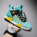 Miniatyrbild 2 av 3: Barn Basketskor Andas Sneakers Pojkar Flickor Sportskor Yjf35 Cyan 34