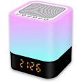 Miniatyrbild 1 av 5: Bluetooth högtalarljus, 5-i-1 färgskiftande touch, RGB-dimbar digital väckarklocka, (vit)