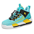 Miniatyrbild 1 av 3: Barn Basketskor Andas Sneakers Pojkar Flickor Sportskor Yjf35 Cyan 34