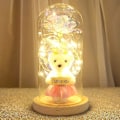 Miniatyrbild 2 av 3: Glaskupolljus med elegant LED-ljus‰Rosa‰