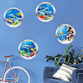 Pikkukuva 2 / 5: 4 cps 3D-valokuvaus vedenalainen seinätarra Kylpyhuone Sea Life Animal Decal -vinyylijuliste, 100 % uusi F