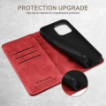 Miniatyrbillede 5 af 5: SUTENI til iPhone 15 Pro Lædertelefonetui Calf Texture Wallet Stand Red