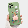 Miniatyrbild 1 av 5: Söt 3D Cartoon Peach Corgi phone case för iPhone 14 Pro Max/13/12/11/SE/XR/XS/X/8Plus/7/6S Green iPhone11Pro Max