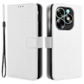 Miniatyrbillede 1 af 5: Til Itel S23+ S681l Taske Pung Pu Læder Stand Diamond Texture Telefon Cover White