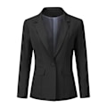Miniatyrbillede 2 af 5: Yynuda 2-delt Slim Fit ensfarvet forretningsdragt til kvinder (blazer+bukser) Black M