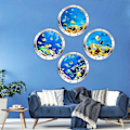 Pikkukuva 3 / 5: 4 cps 3D-valokuvaus vedenalainen seinätarra Kylpyhuone Sea Life Animal Decal -vinyylijuliste, 100 % uusi D