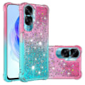 Miniatyrbild 2 av 5: Gradient Stötsäkert cover för Honor 90 Lite 5g, Tpu Moving Glitter Phone case Pink Sky Blue