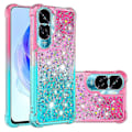 Pikkukuva 2 / 5: Gradient iskunkestävä cover Honor 90 Lite 5g, TPU Moving Glitter phone case Pink Sky Blue