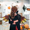Miniatyrbild 2 av 5: Halloween-barnklädd drakmask och set prestandarekvisita C