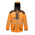 Pikkukuva 3 / 3: Regatta Miesten Hi-Vis vedenpitävä heijastava Parka-takki Orange/Grey XL