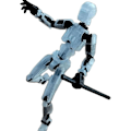 Miniatyrbillede 1 af 2: T13 Action Figur, Titan 13 Action Figur med 4 typer våben og 3 typer hænder, 3D-printet multi-leddet bevægelig T13 Action Figur Clear white