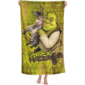 Miniatyrbild 1 av 5: Shrek strandhandduk i mikrofiber för barn, badhandduk för åsna tecknad, mjuk och lätt, pepparkaksmansmönster, strandhandduk i mikrofiber, Boy-Shrek2