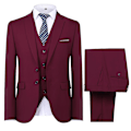Miniatyrbillede 1 af 5: Herredragt til bryllupsfest Middag 3-delt Business Suit Blazer Vest Bukser 9 farver Red M