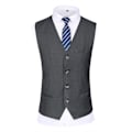 Miniatyrbillede 3 af 5: Herredragt til bryllupsfest Middag 3-delt Business Suit Blazer Vest Bukser 9 farver Dark Grey M