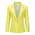 Miniatyrbillede 2 af 5: Yynuda 2-delt Slim Fit ensfarvet forretningsdragt til kvinder (blazer+bukser) Yellow M