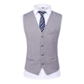 Miniatyrbillede 3 af 5: Herredragt til bryllupsfest Middag 3-delt Business Suit Blazer Vest Bukser 9 farver Light Grey M