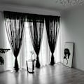 Miniatyrbillede 3 af 5: Gardin Tyl Dør Vindue Gardin Drape Panel Gennemsigtigt tørklæde Valancer Moderne soveværelse Stue Gardiner Black
