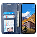Miniatyrbild 3 av 5: För Oppo A79 5g / A2 5g Case Calf Texture Pu Läder+tpu Stativ Cover Blue