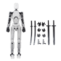 Miniatyrbillede 1 af 5: T13 Action Figur Titan 13 Action Figur Robot Action Figure3D Printet Action Black Transparent