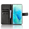 Miniatyrbillede 2 af 5: Til Itel S23+ S681l Taske Pung Pu Læder Stand Diamond Texture Telefon Cover Black