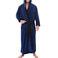 Miniatyrbillede 1 af 3: Herre vinter varm hættefrakke badekåbe håndklæde lang morgenkåbe Dark Blue Black 4XL