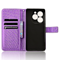 Miniatyrbillede 4 af 5: Til Itel S23+ S681l Taske Pung Pu Læder Stand Diamond Texture Telefon Cover Purple