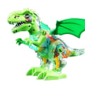 Miniatyrbillede 1 af 5: Dinosaur Tyrannosaurus Rex Legetøj Til Børn - Elektrisk Vandrende Dinosaur Robot Med Lys & Musik, Take Apart Dino Toy, Water Mist Spray, Drenge Piger Gaver Green