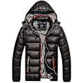 Miniatyrbild 1 av 5: Men Puffer Bubble Coat Vintervärmare vadderad vadderad jacka ytterkläder Black 4XL