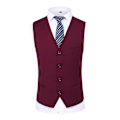 Miniatyrbillede 3 af 5: Herredragt til bryllupsfest Middag 3-delt Business Suit Blazer Vest Bukser 9 farver Red M