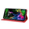 Pikkukuva 5 / 5: Vintage -tyylinen nahkalompakko-puhelimen case LG G8s Thinq:lle Red